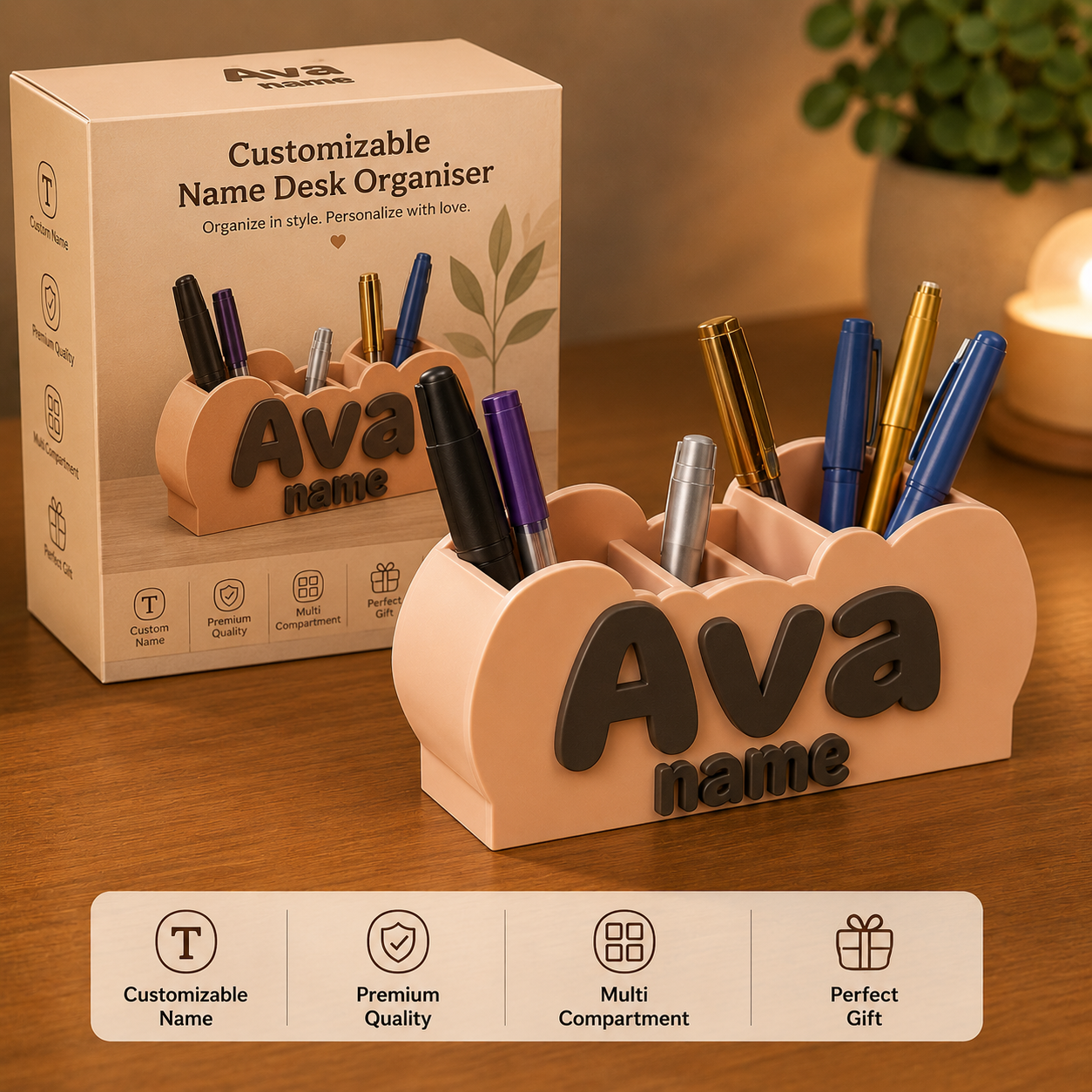 Customizable Name Desk Organiser